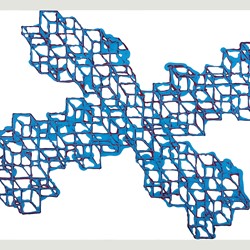 Alex Spremberg, Liquid Geometry 14, enamel on wood, 90 x 120 x 3cm