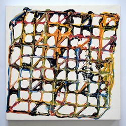 Alex Spremberg, Liquid Geometry 1, enamel on canvas, 60 x 60x 3cm