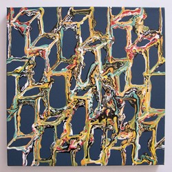 Alex Spremberg, Liquid Geometry 2, enamel on canvas, 60 x 60 x 3cm