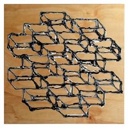Alex Spremberg, Liquid Geometry 8, enamel on plywood, 60 x 60 x 3cm