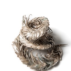 Sarah Elson, Fasciation (Banana Flower) 2017-2019, recycled silver, 27 x 16 x 5cm