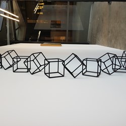 Jennifer Cochrane, 10 Cubes, 2021, powdercoated steel, 133 x 16 x 16cm