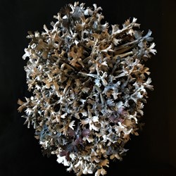 Sarah Elson, Crucifix Cluster Brooch, 2021, recycled silver and copper