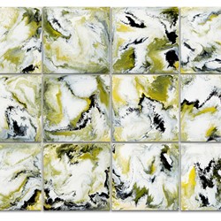 Alex Spremberg, Spin Cycle, 2008, enamel on canvas, 184 x 246 x 3cm (12 panels)