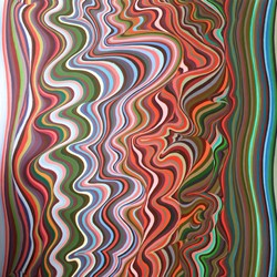 Helen Smith, World Happiness Report, 2021, oil on linen, 153 x 153cm