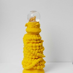 Minaxi May, Tigger Taz, 2022, repurposed plastic and ceramic objects and mixed media, 22 x 8 x 8cm