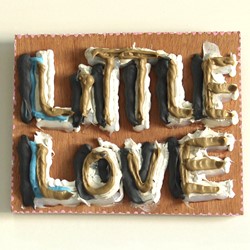 Tom Freeman, Little Love, 2022, various construction adhesives and acrylic on plywood, 15 x 18cm