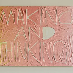 Tom Freeman, Making and Thinking, 2022, oil, acrylic and enamel on plywood, 30 x 41cm