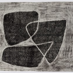 Vanessa Russ, Deep Ground 5, 2021, charcoal on paper, 45 x 50cm