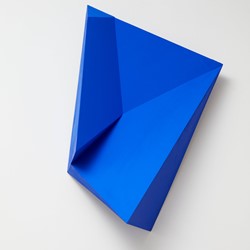Jon Tarry, Foldin', 2023, pigment on marine plywood, 70 x 40 x 22cm