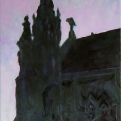 Kevin Robertson,  St Patrick's Basilica, Violet, 2023, oil on canvas, 71.3 x 51.2cm.JPG