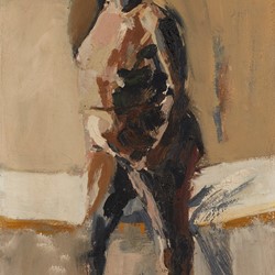 Untitled (Chelsea Nude), c.1960, acrylic on board, 41 x 26cm