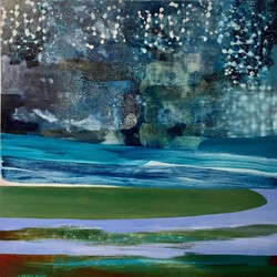 Jo Darbyshire, Bay View Nights 2023, oil on canvas, 100 x 100cm
