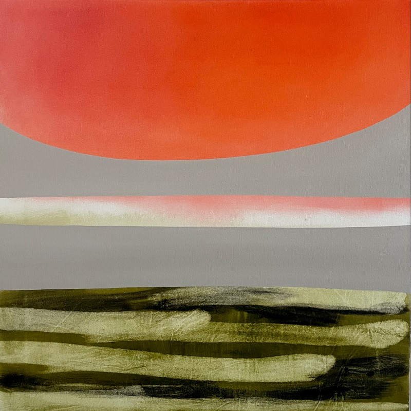 Mirage, Orange Sky, 2024, oil on canvas, 80 x 80cm