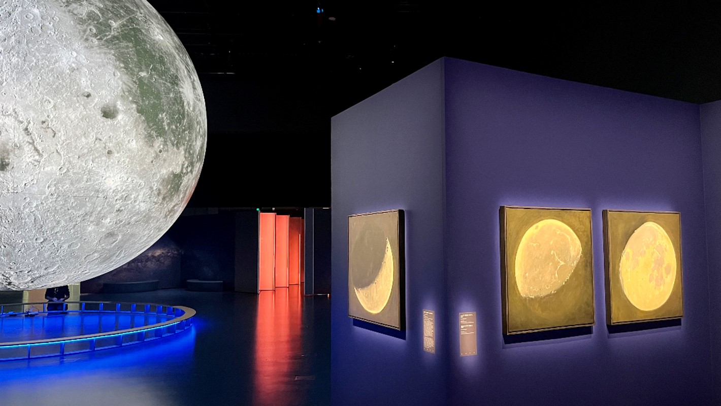 Artworks: Kevin Robertson, Dark Crescent Moon, Waning Gibbous Moon I and Waxing Gibbous Moon II.