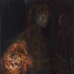 Angela Stewart, Poesis #3, 2024, oil and acrylic on board, 130 x 90cm