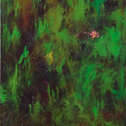 Angela Stewart, Vaghezza in Green, 2024, oil and acrylic on canvas, 130 x 90cm
