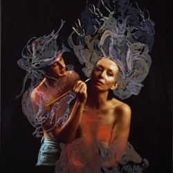 Angela Stewart, Arcimboldo’s ‘Water’ Meets ‘Earth’ 1566–1570, 2004, oil on cibachrome, 38 x 28cm