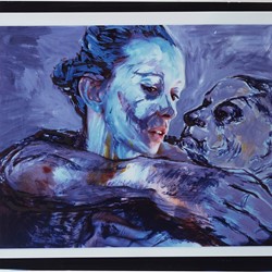 Angela Stewart, Käthe Kollwitz Wraps her Arms Around Me #2, 2005, oil on Cibachrome, 90 x 115cm