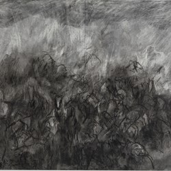 Angela Stewart, The Walers 1915 #2, 2014, charcoal on Arches paper, 100 x 130cm