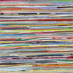 Eveline Kotai, Linen Stack, 2023, acrylic and polyester thread on linen, 40 x 30cm