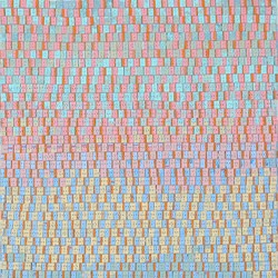 Eveline Kotai, New Harmony, 2023 acrylic and polyester thread on canvas, 30 x 30cm