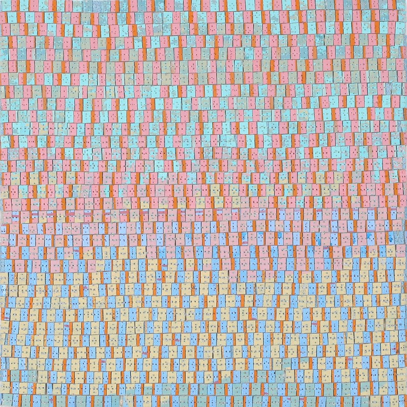 New Harmony, 2023 acrylic and polyester thread on canvas, 30 x 30cm