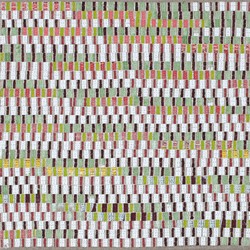 Eveline Kotai, New Rhythm 1, 2023, acrylic and polyester thread on linen, 30 x 30cm
