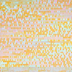 Eveline Kotai, Two Way Progression 2, 2023, acrylic and polyester thread on linen, 76 x 61cm