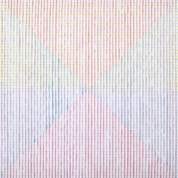 Eveline Kotai, Crossings 1, 2023, acrylic and polyester thread on canvas, 76 x 76cm