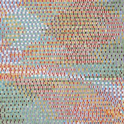 Eveline Kotai, In Chorus, 2023, acrylic and polyester thread on linen, 40 x 50cm
