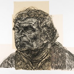 Angela Stewart, Tony Jones, 2014, charcoal on paper, 250 x 250cm