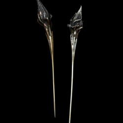 Sarah Elson, 'Pull the earth around me' 13, Queen of the Night Pins, 2024, recycled silver, 10 x 1.5 x 1.5cm (each)