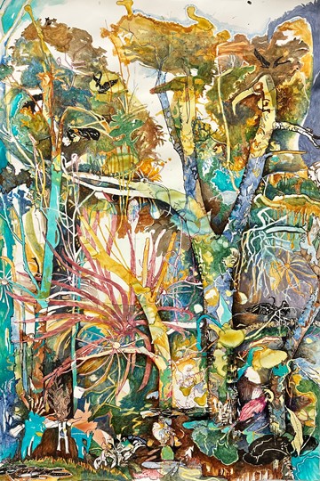 Antony Muia, Legacy Tree, 2025, pencil, ink and watercolour on paper, 122 x 82cm