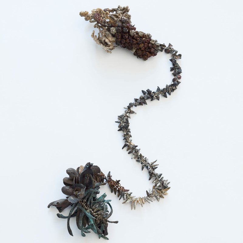Pull the earth around me 3, 2024, recycled silver and copper, 72 x 11 x 8cm