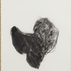 Angela Stewart, Boots 3, 2018, charcoal on Rag paper, 76 x 56cm